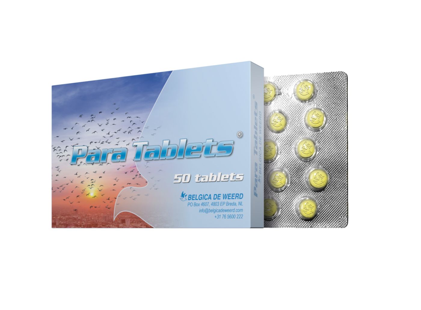 Adjuvant pentru porumbei impotriva Salmonelozei si Colibacilozei Para (50 tablete), Belgica De Weerd