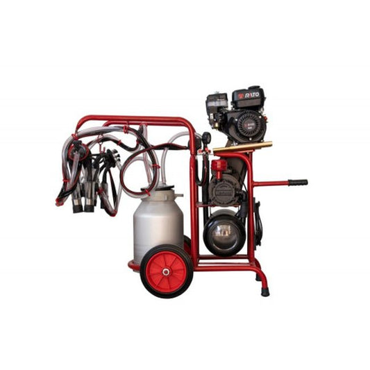 Aparat muls ovine si caprine cu motor termic Melasty cu 2 posturi si 1 bidon aluminiu (30 l), EMT