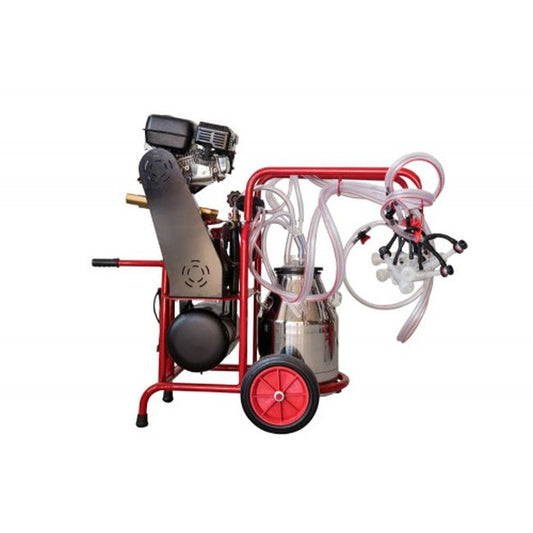 Aparat muls ovine si caprine cu motor termic Melasty cu 4 posturi si 1 inox (20 l), EMT
