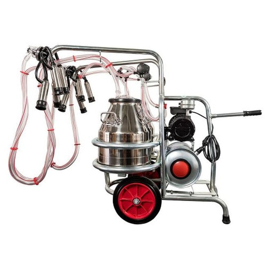 Aparat muls vaci cu 2 posturi si 2 bidoane inox (20 l), EMT