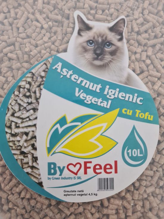 Asternut vegetal igienic pentru pisici - tofu (4.5kg), Green