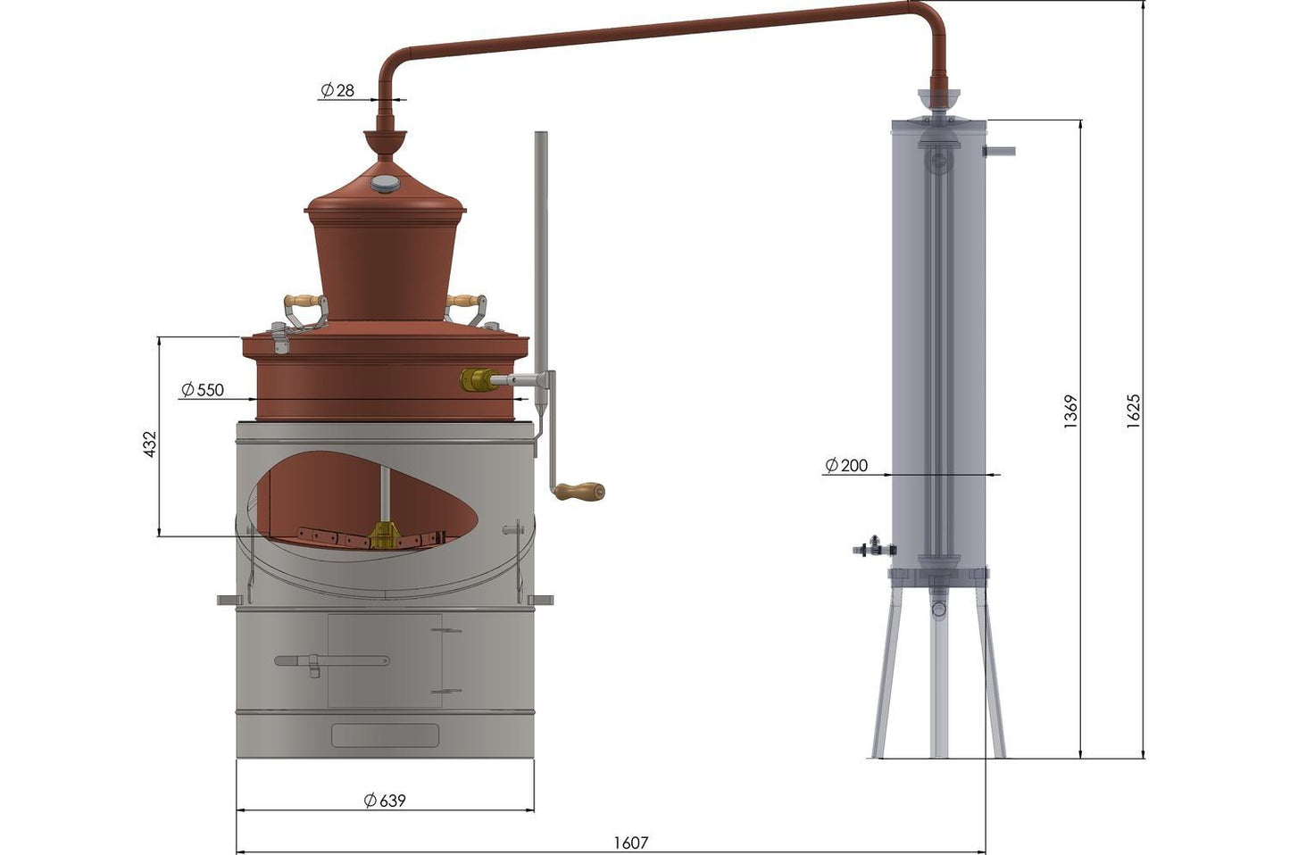Cazan pentru tuica Basculant cu amestecator (100 l), Des Cazane