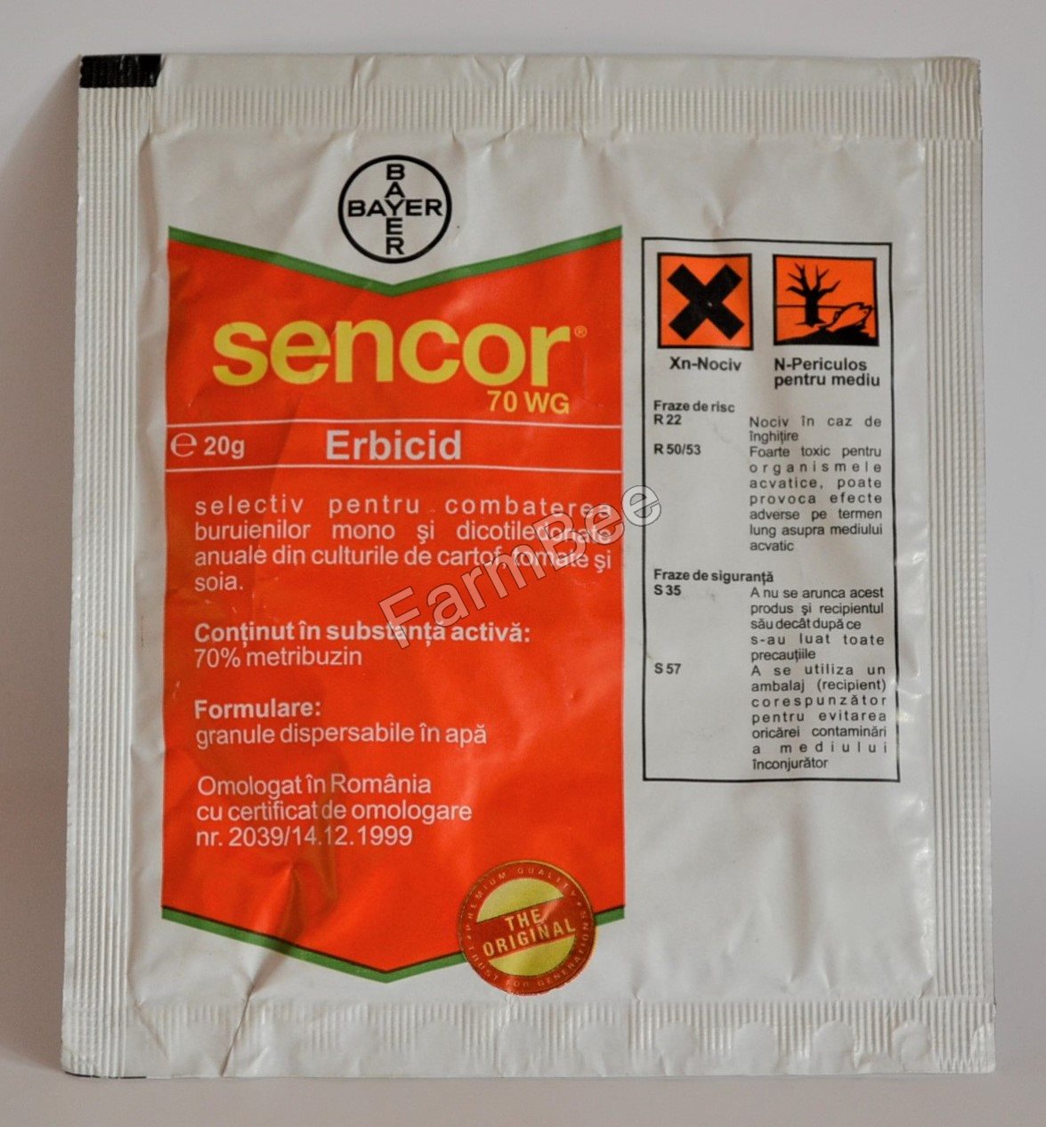 Erbicid Sencor 70 WG (20 g), Bayer CropScience