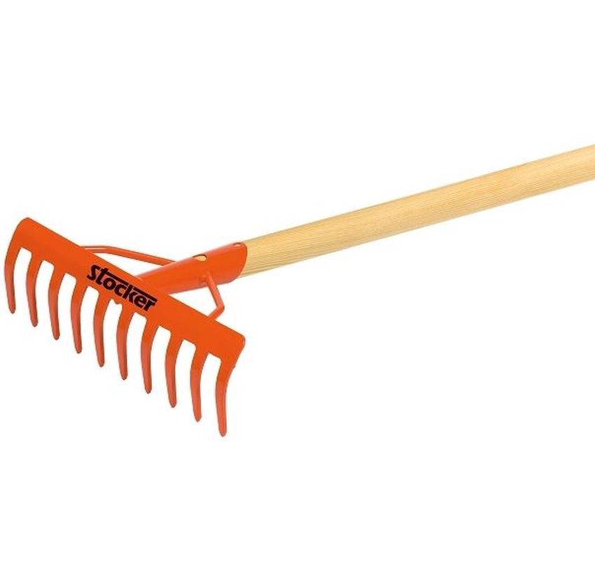 Grebla 10 dinti , 25 cm cu coada lemn 1.4m, Stocker 2264