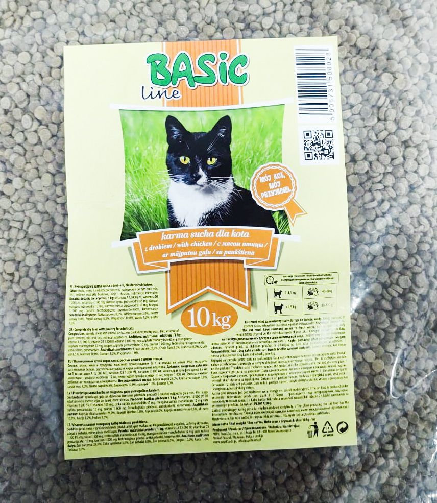 Hrana uscata pentru pisici Basic Line pui - Adult (10 kg), Pupil Foods