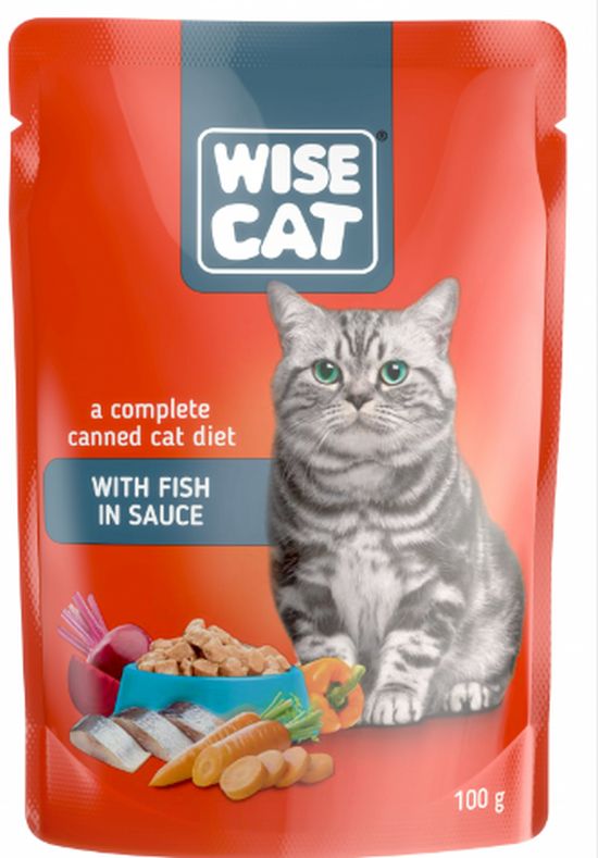 Hrana umeda pentru pisici - peste (100 g), Wise Cat