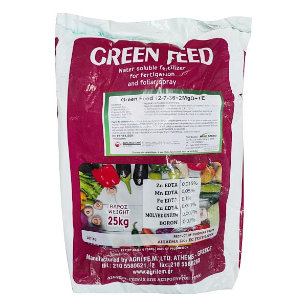 Ingrasamant Green Feed Energy 12-7-36+2Te (25 kg), Agrifem