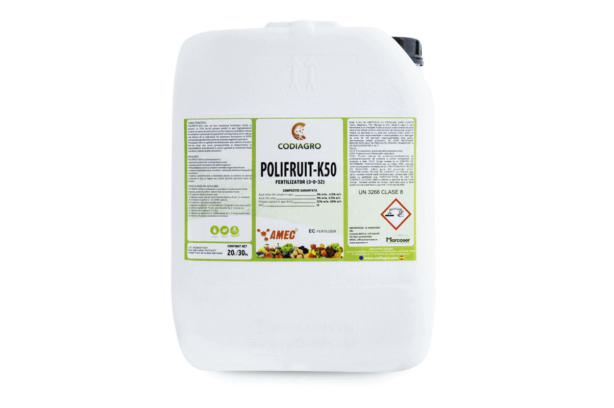 Ingrasamant pentru marirea fructelor Polifruit-K50, Codiagro