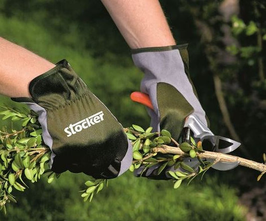 Manusi de gradina cu palma piele verde oliv, Stocker