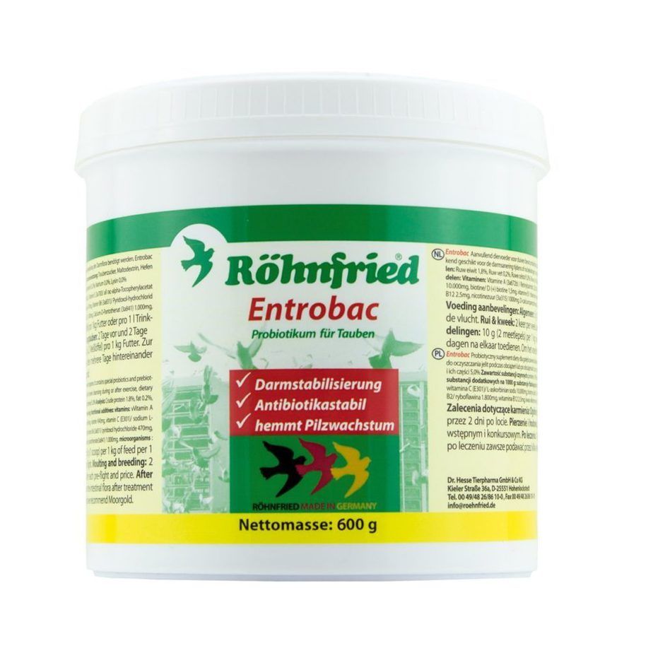 Probiotic pentru stabilizarea florei intestinale la porumbei Entrobac (600 g), Versele Laga