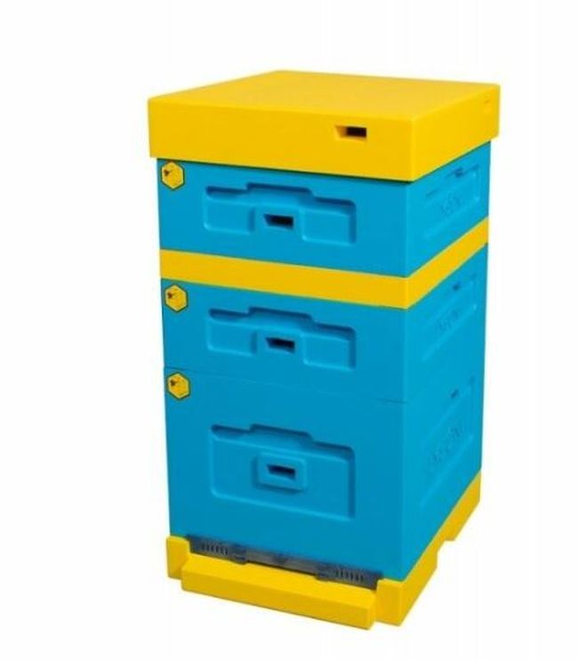 Stup din polistiren nevopsit Lyson cu fund scund si magazie 1/2 - 10 rame, Apis