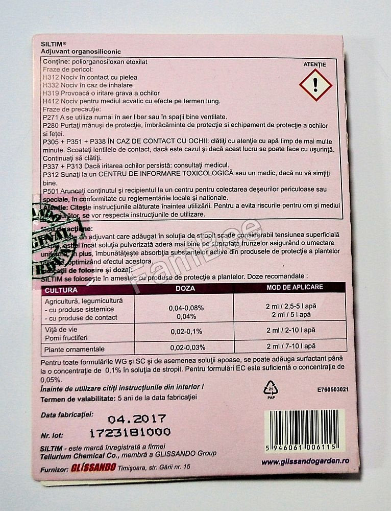 Surfactant Siltim (2 ml), Tellurium Chemical