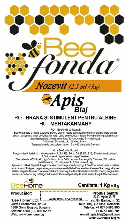 Hrana pentru albine BeeFonda cu Nozevit (1 kg), BeeHome