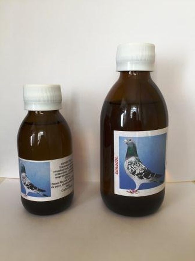 Adjuvant pentru porumbei impotriva infectiilor respiratorii Enrocol (100 ml), Romvac