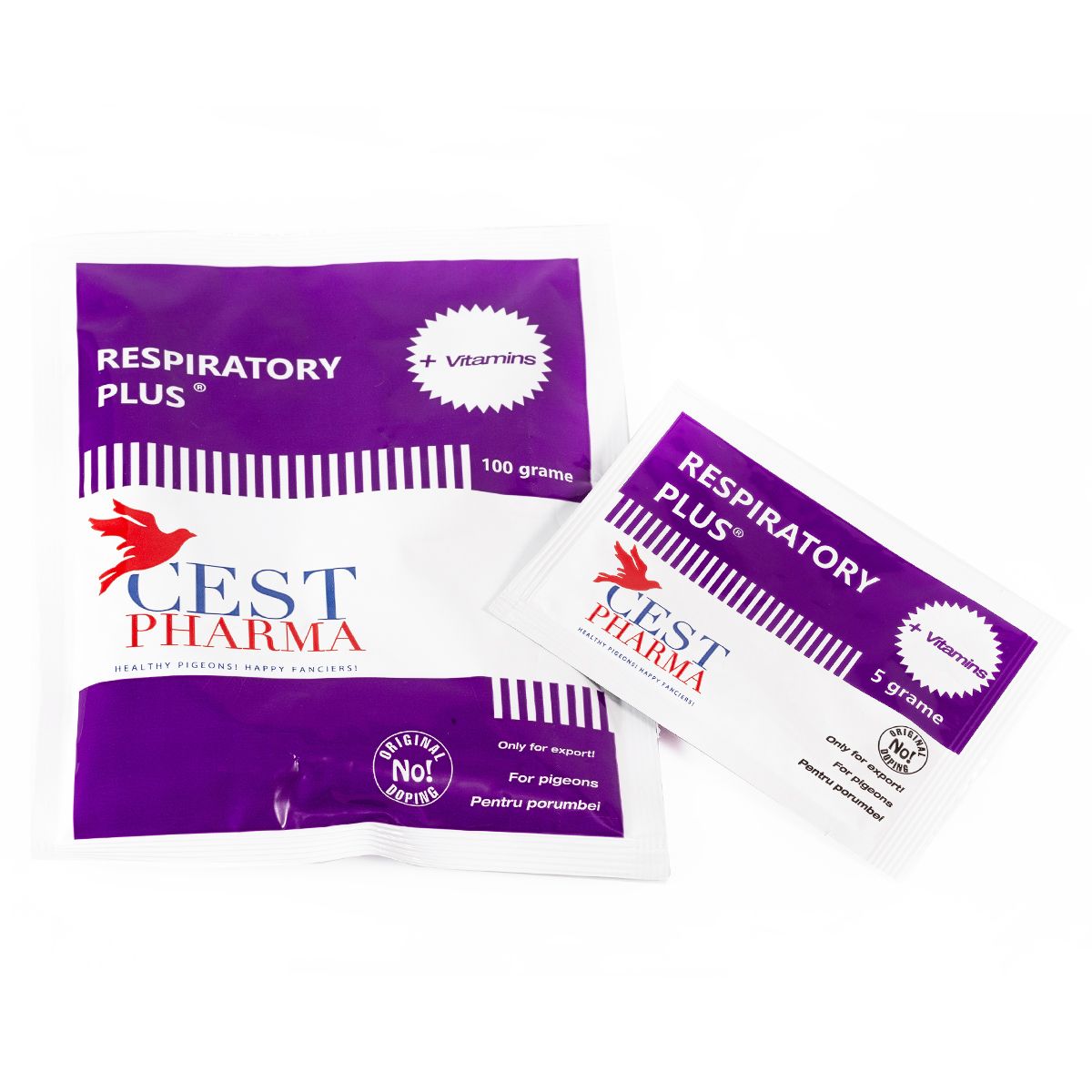 Adjuvant pentru porumbei impotriva infectiilor respiratorii si bacteriene Respiratory Plus Cest (100 g), Cest Pharma