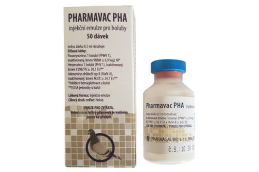 Adjuvant pentru porumbei impotriva paramixovirozei, Adeno Coli si herpes PHA (50 doze), PharmaGal