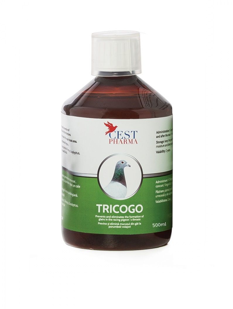 Adjuvant pentru porumbei impotriva Tricomonozei si Coccodiozei Tricogo (500 ml), Cest Pharma