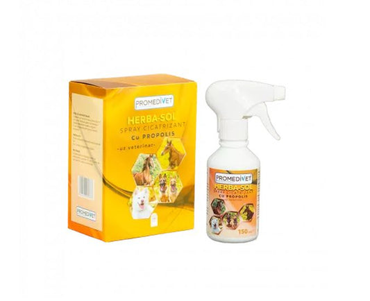 Adjuvant veterinar spray cicatrizant Herba-Sol Propolis (150 ml). Promedivet