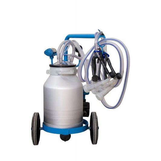 Aparat muls ovine si caprine Blue cu 2 posturi si 1 bidon aluminiu (25 l), EMT