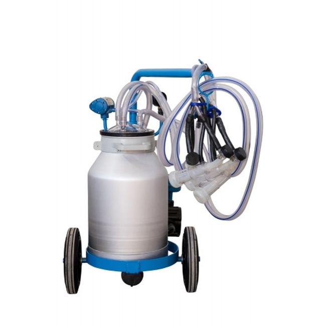 Aparat muls ovine si caprine Blue cu 2 posturi si 1 bidon aluminiu (30 l), EMT