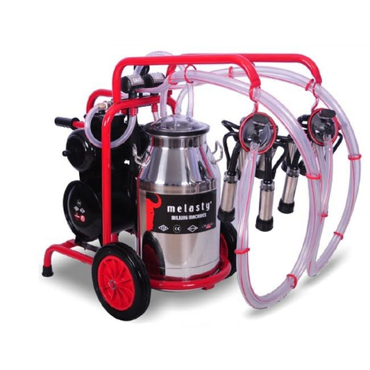 Aparat muls vaci Melasty cu 1 bidon inox si 2 posturi (40 l), EMT