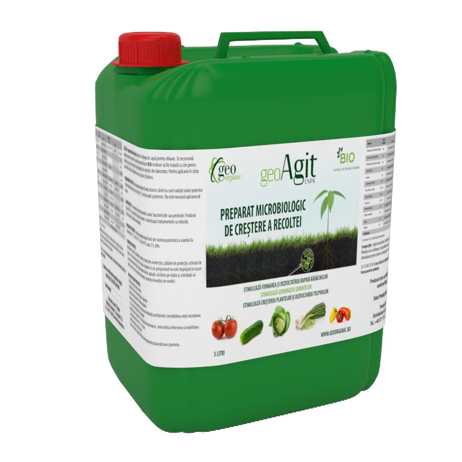 Biostimultor pentru germinare rapida si rasarire uniforma GeoAgit CNPK-1 (5 l), GeoOrganic