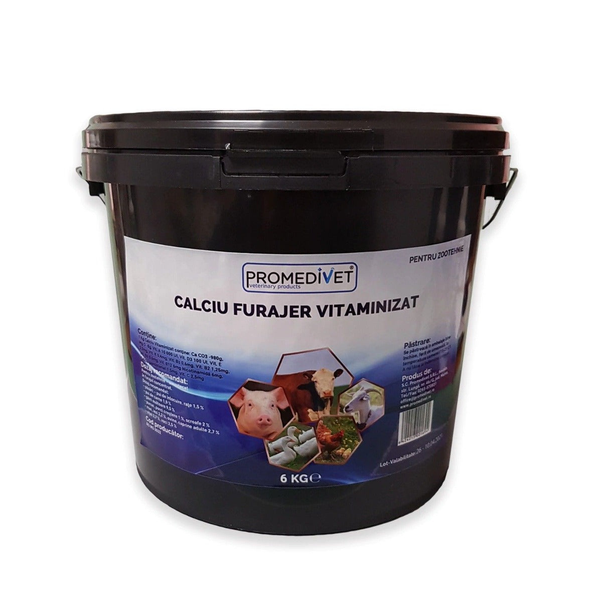 Calciu furajer vitaminizat (6 Kg), Promedivet