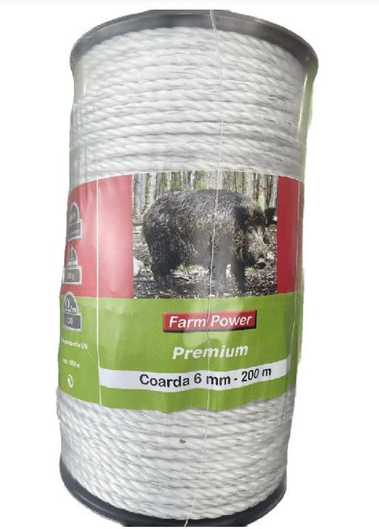 Coarda gard electric Premium 200 m pentru mistreti, Farm Power