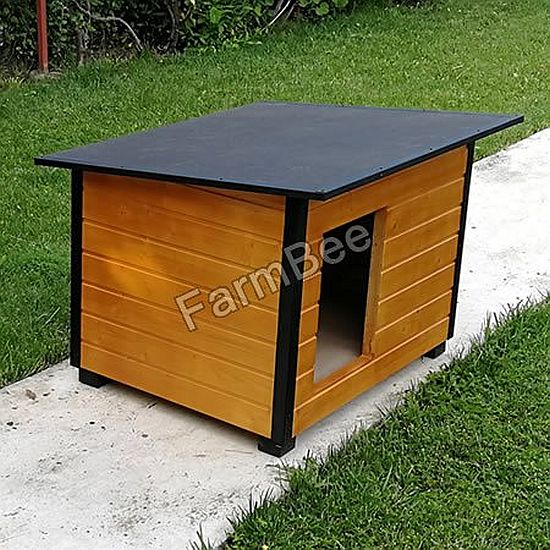 Cusca caine DCI izolata / lambriu lacuit / acoperis rabatabil carton bituminat (marime 4)