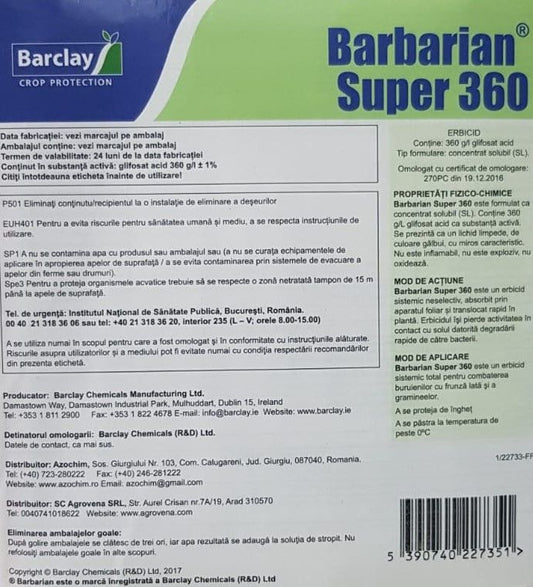 Erbicid Barbarian 360 (1 l), Barclay Chemicals