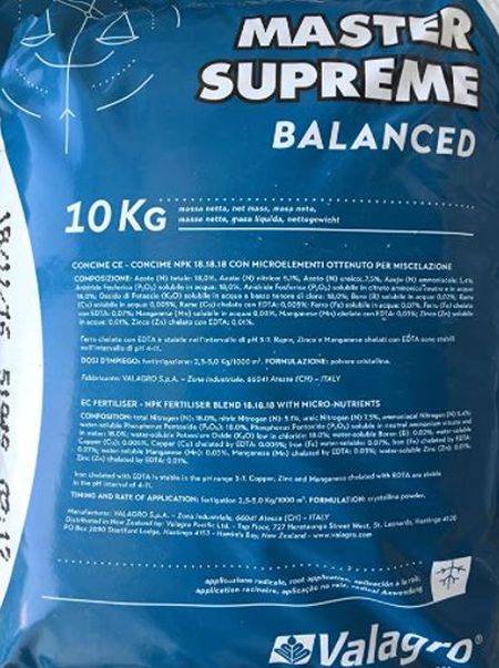 Fertilizant radicular hidrosolubil Master Supreme Balanced (10 kg), Valagro 