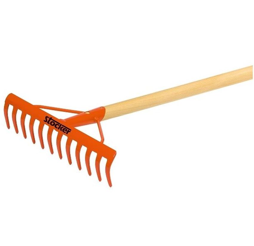 Grebla 12 dinti, 30 cm cu coada lemn 1.4 m, Stocker 2265