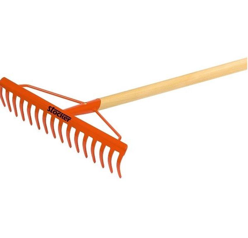 Grebla 16 dinti, 40 cm cu coada lemn 1.4 m, Stocker 2267