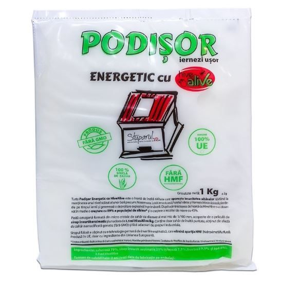 Hrana pentru albine Podisor Proteic Energetic cu HiveAlive (1 kg), Stuparul