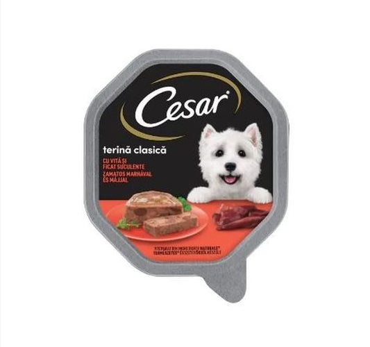Hrana umeda pentru caini adulti - vita si ficat (150 g), Cesar 