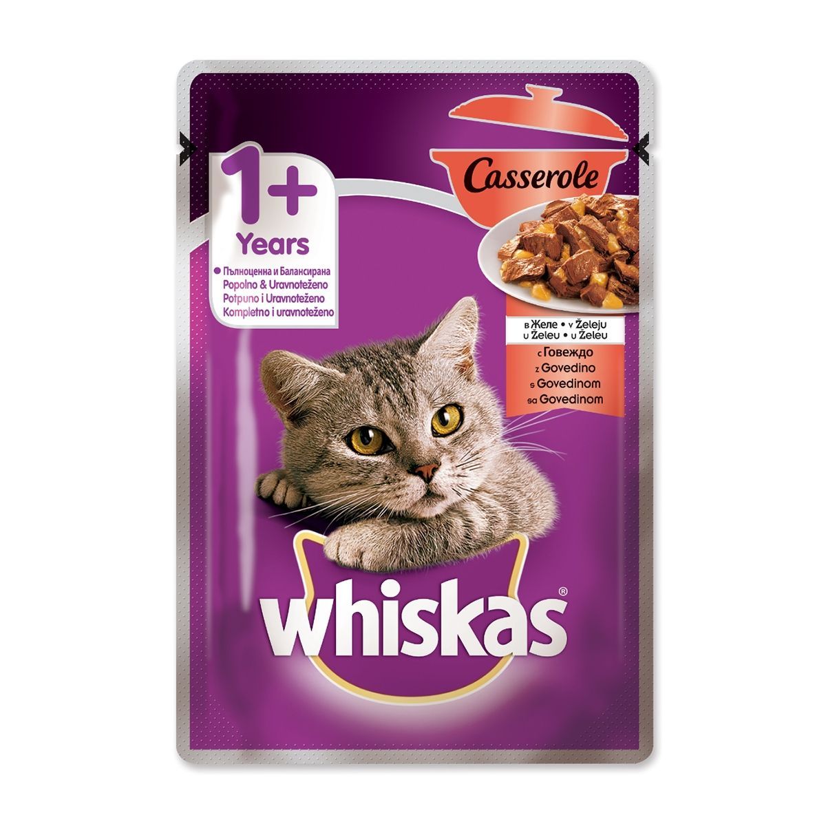 Hrana umeda pentru pisici Casserole - vita (85 g), Whiskas
