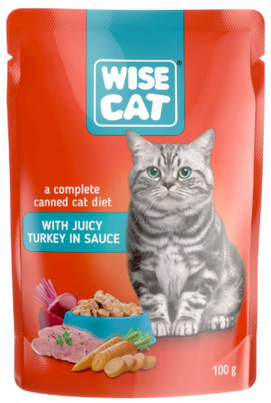 Hrana umeda pentru pisici - curcan (100 g), Wise Cat