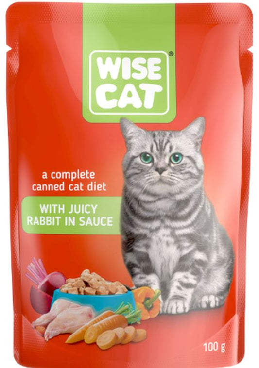 Hrana umeda pentru pisici - iepure (100 g), Wise Cat