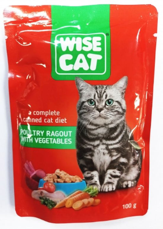 Hrana umeda pentru pisici -pui si legume (100 g), Wise Cat