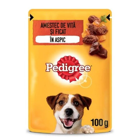 Hrana umeda plic pentru caini adulti - vita In aspic (100 g), Pedigree 