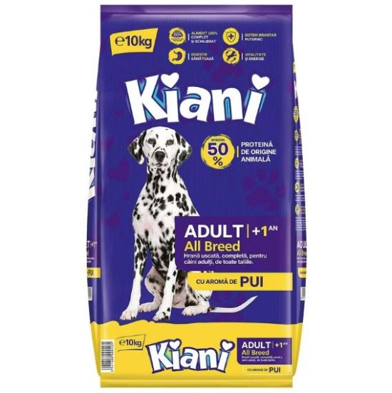 Hrana uscata pentru caini adulti - pui (10 kg), Kiani