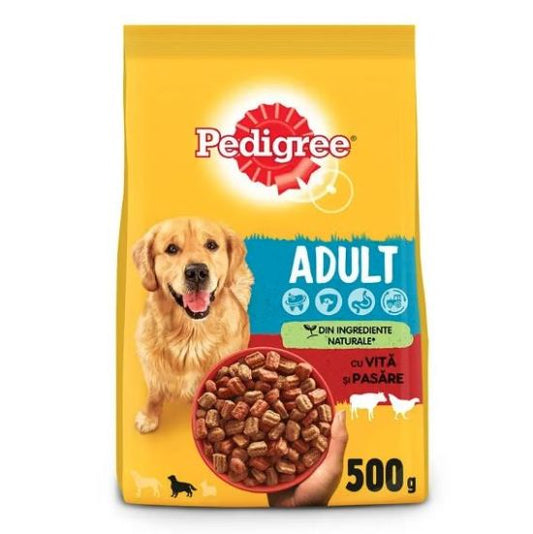 Hrana uscata pentru caini adulti -vita si pasare (500 g), Pedigree