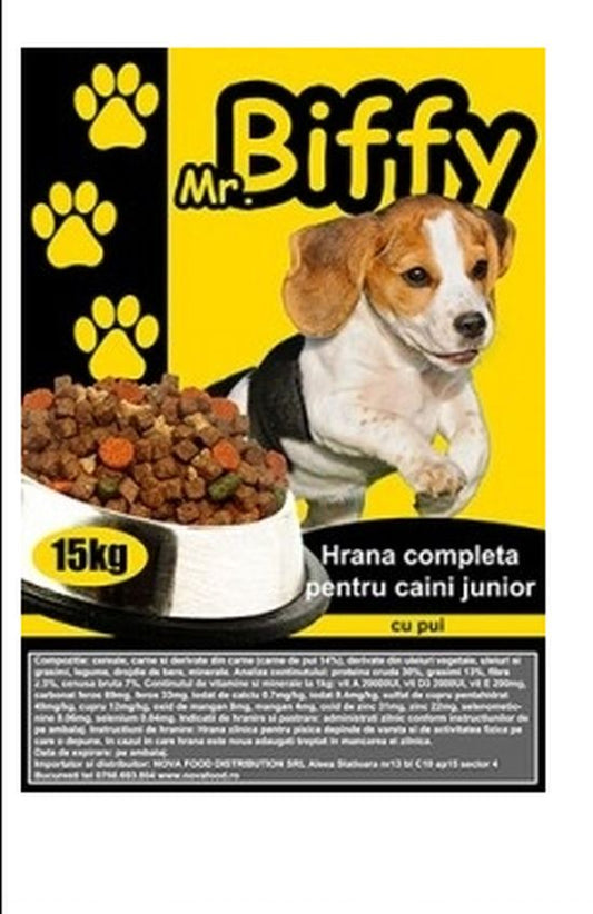 Hrana uscata pentru caini Junior - pui (15 kg), Mr.Biffy