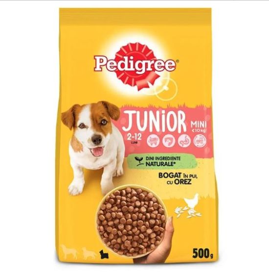 Hrana uscata pentru caini Junior- pui si orez (500 g), Pedigree