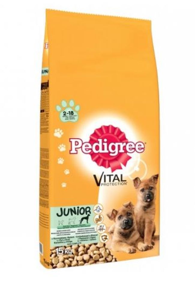 Hrana uscata pentru caini Junior talie mare - pui si orez (15 kg), Pedigree