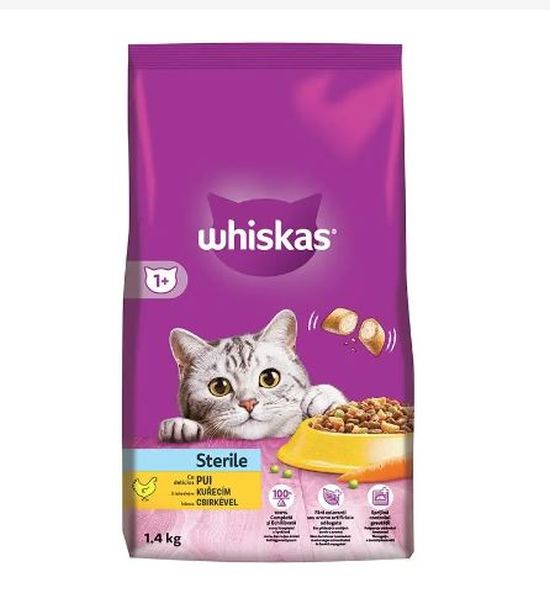 Hrana uscata pentru pisici adulte Sterilizate - pui ( 1.4 kg), Whiskas