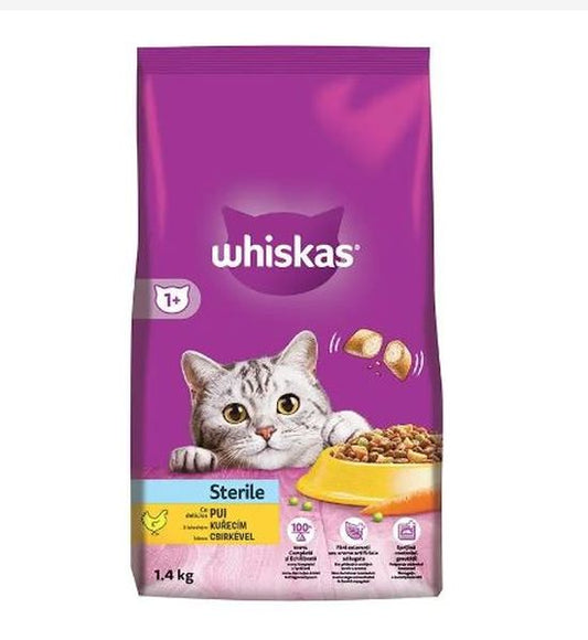 Hrana uscata pentru pisici adulte Sterilizate - pui ( 1.4 kg), Whiskas