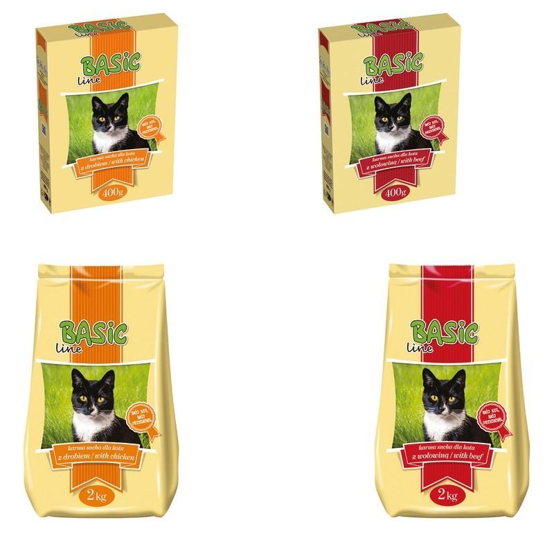 Hrana uscata pentru pisici Basic Line vita - Adult (400 g), Pupil foods