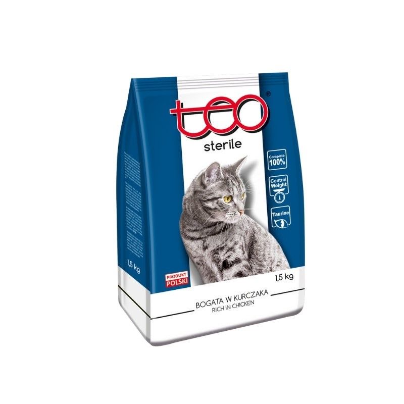 Hrana uscata pentru pisici Teo Sterile pui - Adult (1.5 Kg), Pupil Foods