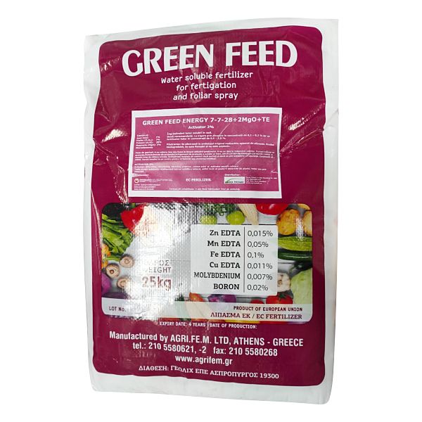 Ingrasamant Green Feed Energy 7-7-28+2MgO+Te (25 kg), Agrifem